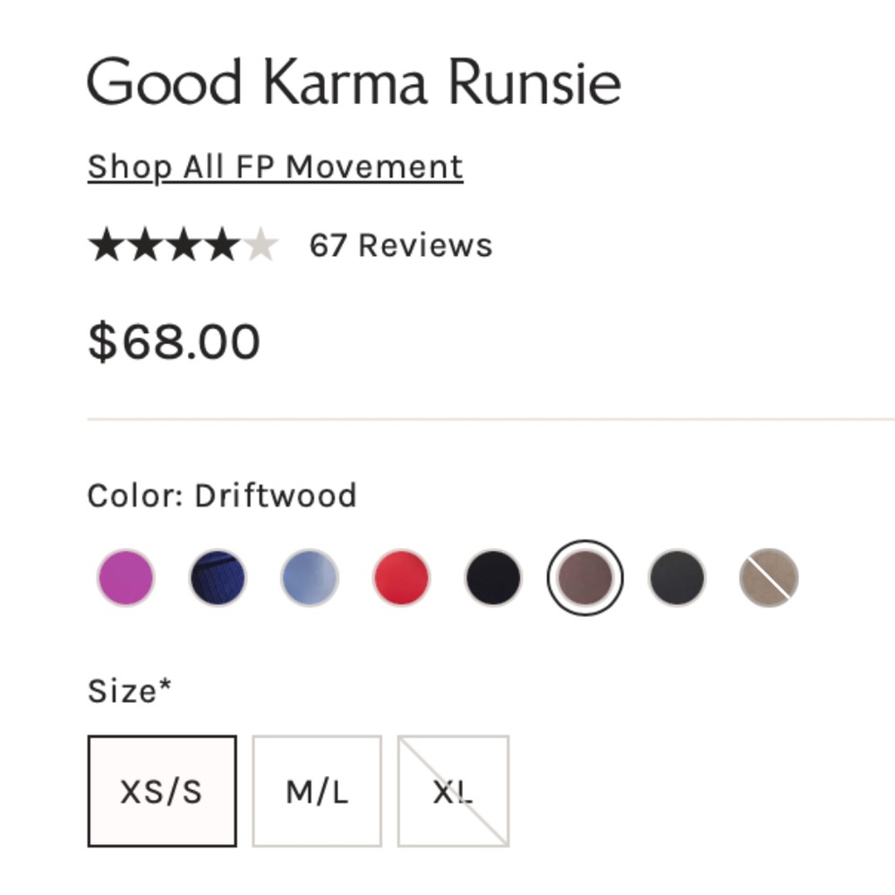 NWOT FP Movement Good Karma Runsie in Driftwood Brown XS/S - Picture 11 of 11